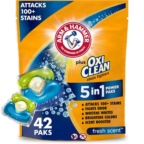 Arm & Hammer Plus 5-in-1 OxiClean Fresh Scent Laundry Detergent Power Paks (42-Count)