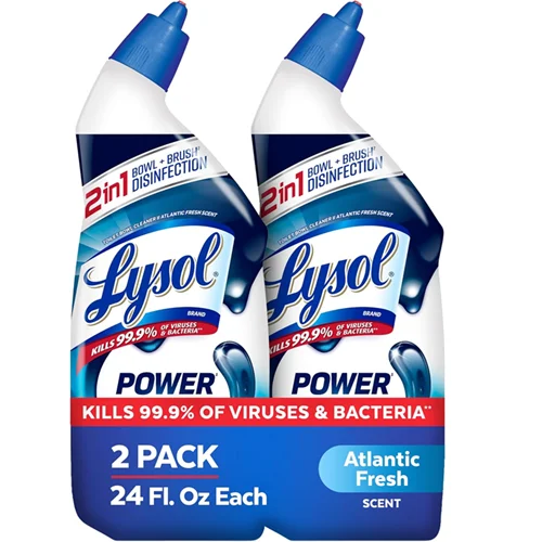 Lysol 24oz Atlantic Fresh Toilet Bowl Cleaner Clinging Gel (2-Pack)