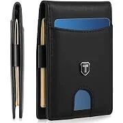 Gostwo Premium PU Leather RFID Blocking Bifold Money Clip Wallet with ID Window (Various Colors)
