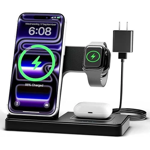 Getpals 3-in-1 Total 15W Foldable Wireless Charging Station