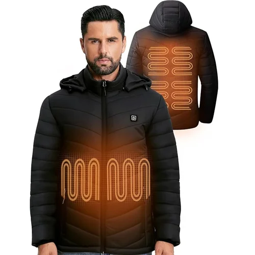 Vestego Men's 3-Heat Settings Heated Jacket with 20000mAh Battery Pack