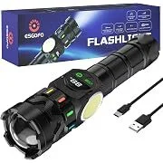 Esgofo 10000lm 6-Mode USB-Rechargeable Flashlight with Side Light