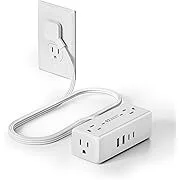 Superdanny 8-in-1 3ft 4-Outlet & 4-USB Extension Cord