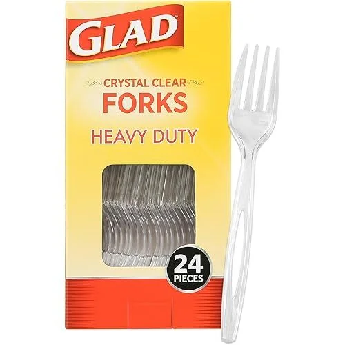 Glad Crystal Clear Disposable Plastic Forks (24-Pieces)