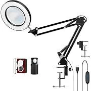 Lightswim 10x LED Magnifier Desk Lamp with Clamp