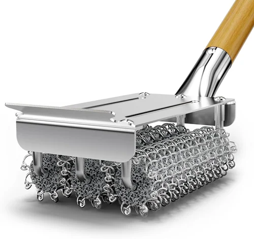 Grill Brush 3-in-1 18" Long Reach Bristle Free BBQ Grill Brush with Scraper