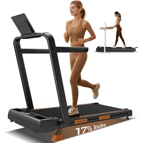Cursor Fitness 330lbs 17% Incline Foldable Compact Walking Pad Treadmill