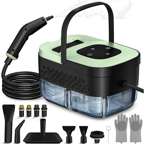 Wsryycc 1500W 6-Level Handheld Portable Steam Cleaner with 16-Piece Accessories