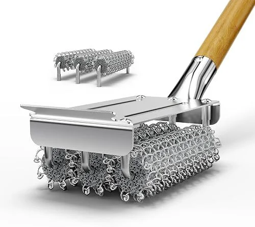 House Again 3-in-1 Stainless Steel Grill Brush & Bristle Free Scraper with Ergonomic Handle