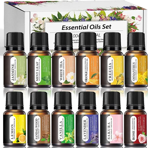 Gihen 10ml Bottle Aromatic Essential Oils Set (12-Scents)