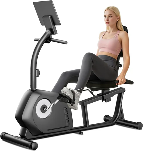Cursor Fitness 350lbs 16‑Level Resistance Magnetic Recumbent Exercise Bike