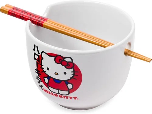 Silver Buffalo Sanrio Hello Kitty Japanese Ceramic Ramen Bowl