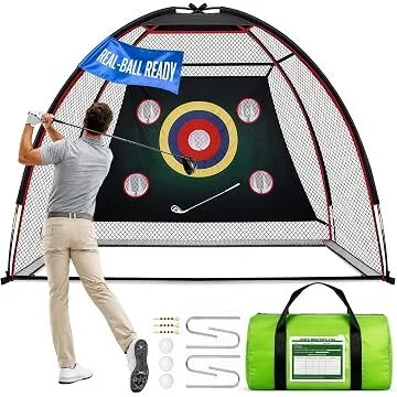 Yorepek 10x7ft Golf Practice Reinforced Net Bundle