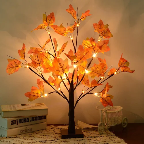 S-Union 20" Fall Lighted 24-LED Battery Artificial Maple Tree