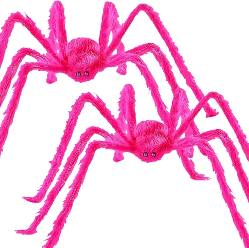 Wymulot 5' Halloween Decoration Giant Pink Spider (2-Pack)