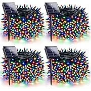 Exf 152' 8-Modes 400-LED Waterproof Outdoor Solar Christmas Lights (4-Pack)