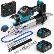 Ristow 15000PSI Cordless Electric Grease Gun with 2x 4.0Ah Batteries, 39.4" Hose & 4-Couplers