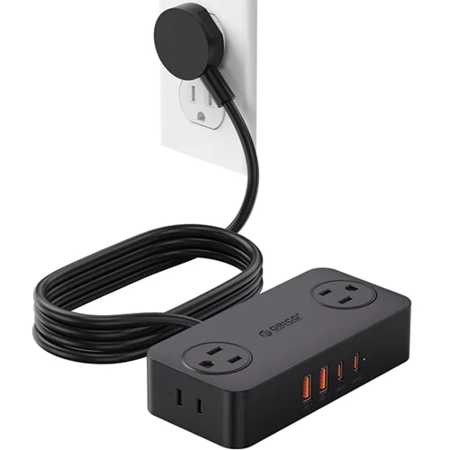 Orico 8-in-1 5' Extension Cord Power Strip with USB Ports