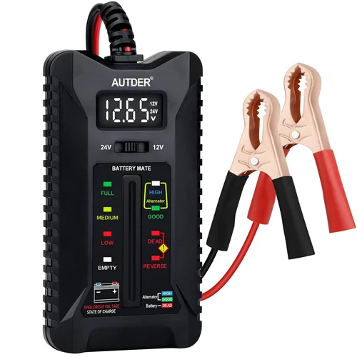 Autder 12V/24V Car Battery & Alternator Tester