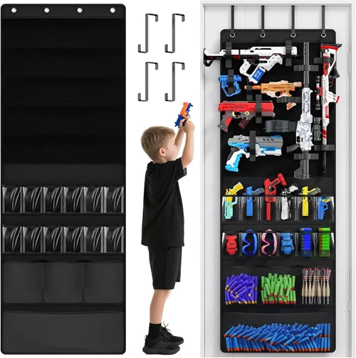 Mefirt 66"x24" Nerf Guns Toy Blasters Over the Door Storage Organizer