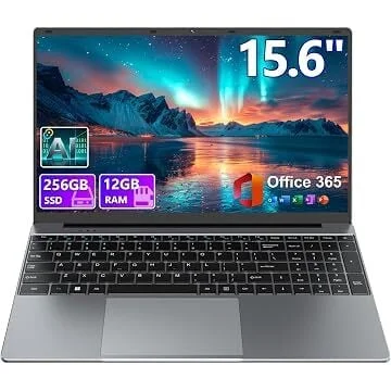 Drkako Intel Celeron J4105 Quad-core 15.6" 1080p IPS Laptop (12GB RAM, 256GB SSD]