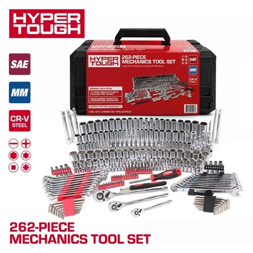 Hyper Tough 58lb SAE and Metric Mechanic's Tool Set (262-Pcs)