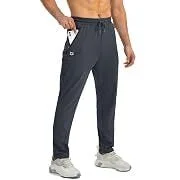 G Gradual Men's Solid Athletic Tapered Sweatpants w/ 3 Zipper Pockets