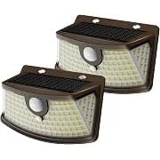 Aootek 120 LEDs Wide-Angle Solar Motion Sensor Lights (2-Pack)