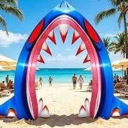 Danxilu 10ft Halloween Inflatable Shark Arch Outdoor Decoration