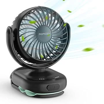 Momcozy Clip-on Portable 4-Speed Mini Cooling Fan w/ 2000mAh Rechargeable Battery