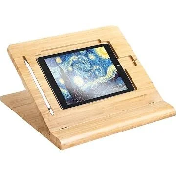 Eletiuo 100% Bamboo Wood Multi-angle iPad Stand
