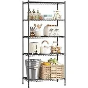 Romorgniz 5-Tier 1010lbs Wire Shelving Unit (13.6" x 21.5" x 59.4")