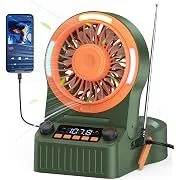 HZTzone 20000mAh 3-in-1 Battery Powered Fan with Bluetooth Speaker