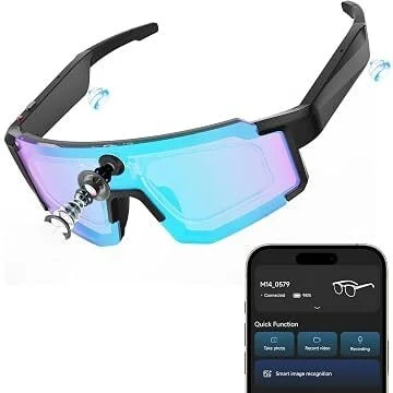 Peje M14 AI Smart Wrap-around Sports Glasses w/ 8MP Hands-free POV Camera