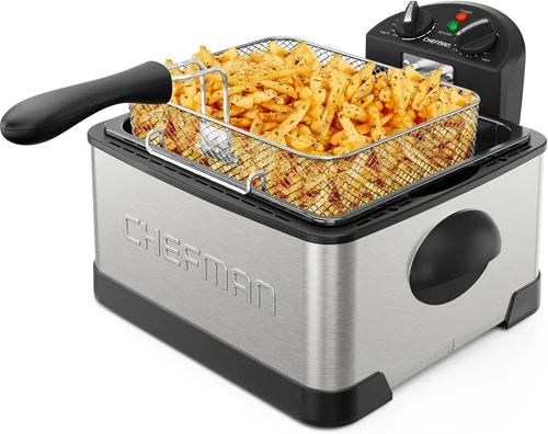Chefman 4.5L Adjustable Temperature & Timer Deep Fryer with Basket Strainer